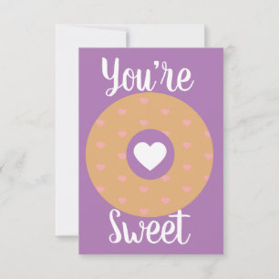 Moderne Valentinsherzen Donutglasur Lila Karte