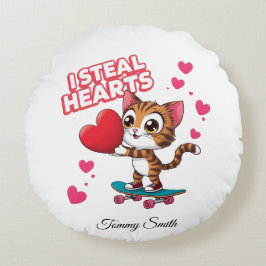 Moderne Valentinskissen für Haustiere und Partner Rundes Kissen