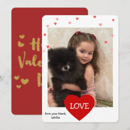 moderne Valentinstag-Fotokarte, einfache Valentine Feiertagskarte