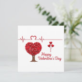 Moderne Valentinstag-Grußkarte mit Herzbaum Feiertagskarte (Stehend Vorderseite)