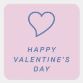 Moderne Valentinstag-Heart-Aufkleber - Lavendel Quadratischer Aufkleber (Vorderseite)