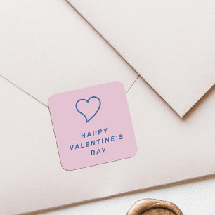Moderne Valentinstag-Heart-Aufkleber - Lavendel Quadratischer Aufkleber