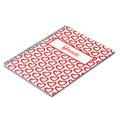 Moderne Valentinstag-Herz Custom Name Notizblock (Linke Seite)