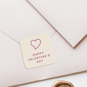 Moderne Valentinstag-Herz-Icon-Aufkleber - Lila Quadratischer Aufkleber