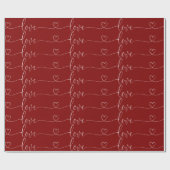 Moderne Valentinstag Liebe Kalligrafie mit Herz Geschenkpapier (Flach)