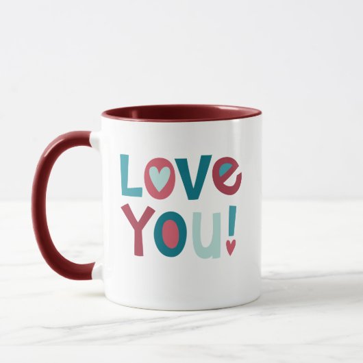 Moderne Valentinstag Liebe You Tasse (Links)