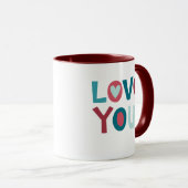Moderne Valentinstag Liebe You Tasse (VorderseiteRechts)