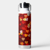 Moderne Valentinstag Romantische Herzstruktur Trinkflasche (Vorderseite)