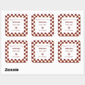 Moderne Valentinstag Special Burgund Weiß Quadratischer Aufkleber (Blatt)