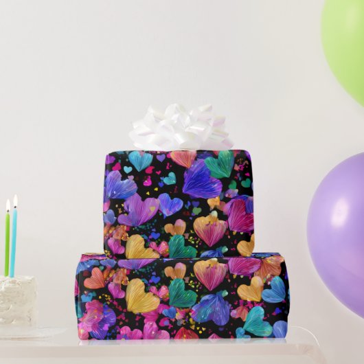 Moderne Valentinstag-Verpackung – Abstrakte Farben Geschenkpapier (Partygeschenke)