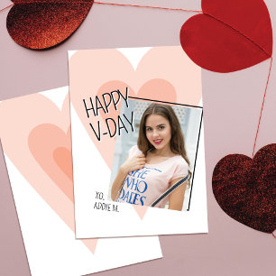 Moderne Valentinstagskarte mit Herzfoto für Kinder Dankeskarte
