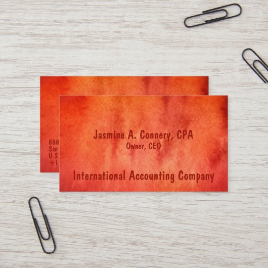 Moderne, variierte Red Orange Business Card Visitenkarte (Vorderseite/Rückseite Beispiel)