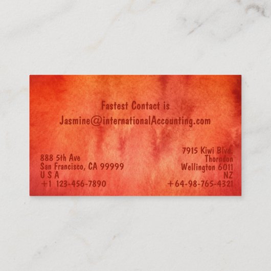 Moderne, variierte Red Orange Business Card Visitenkarte (Rückseite)