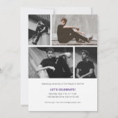 Moderne Varsity Foto Grad Einladungskarte (Rückseite)