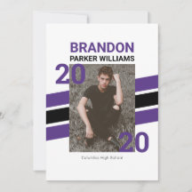 Moderne Varsity Foto Grad Einladungskarte