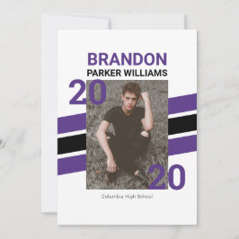 Moderne Varsity Foto Grad Einladungskarte