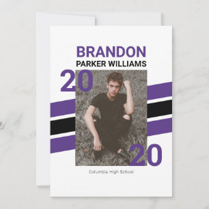 Moderne Varsity Foto Grad Einladungskarte