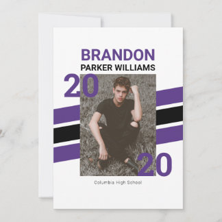 Moderne Varsity Foto Grad Einladungskarte