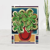 Moderne Vase der Kleeblätter|Clovers St Patrick's Karte (Rückseite)