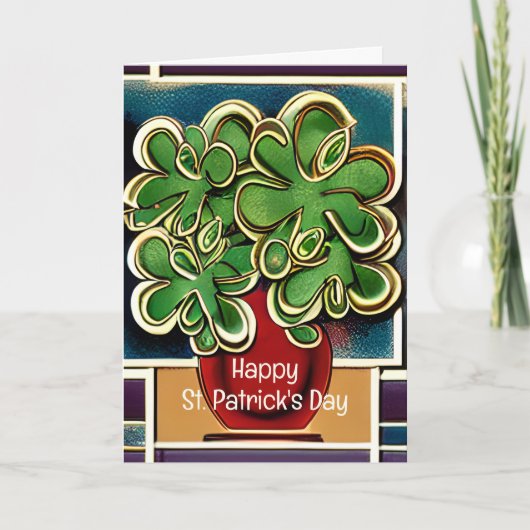 Moderne Vase der Kleeblätter|Clovers St Patrick's  Karte (Vorderseite)