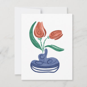 Moderne Vase mit Tulips Floral Still Life Art