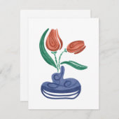 Moderne Vase mit Tulips | Floral Still Life Art (Vorne/Hinten)