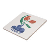 Moderne Vase mit Tulips | Floral Still Life Art Fliese (Seite)