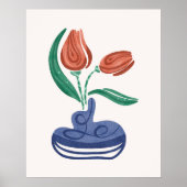 Moderne Vase mit Tulips | Floral Still Life Art Poster (Vorne)
