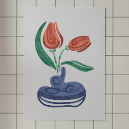 Moderne Vase mit Tulips | Floral Still Life Art Poster