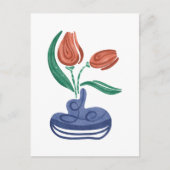 Moderne Vase mit Tulips | Floral Still Life Art Postkarte (Vorderseite)