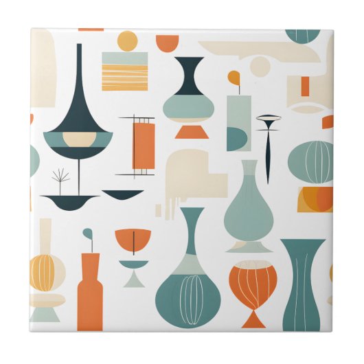 Moderne Vase Mitte des Jahrhunderts Form auf Weiß Fliese (Vorderseite)