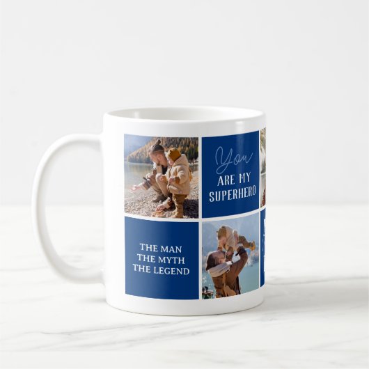 Moderne Vater Blue Foto Collage Kaffeetasse (Links)