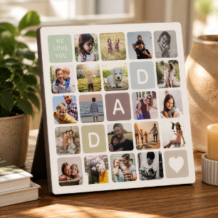 Moderne Vater Foto Collage Vatertagsfamilie Liebe Fotoplatte