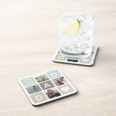 Moderne Vater FotoCollage Vatertag Niedliche Famil Getränkeuntersetzer (Rechte Seite)