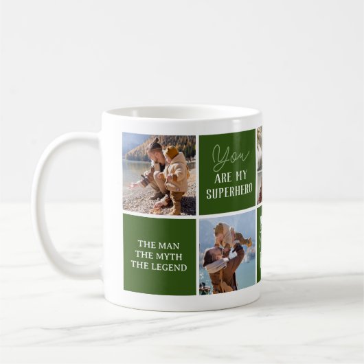 Moderne Vater-Grüne FotoCollage Kaffeetasse (Links)
