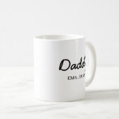 Moderne Vater-Kinder-Namen Vatertag-Script-Design Kaffeetasse (VorderseiteRechts)