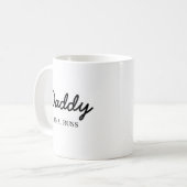 Moderne Vater-Kinder-Namen Vatertag-Script-Design Kaffeetasse (Vorderseite Links)