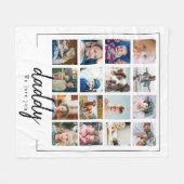 Moderne Väter Tag Papa 16 Foto Collage Fleecedecke (Vorderseite (Horizontal))