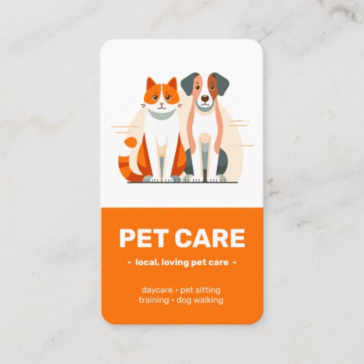 Moderne Vector Illustration Pet Care Visitenkarte (Vorderseite)