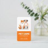 Moderne Vector Illustration Pet Care Visitenkarte (Stehend Vorderseite)