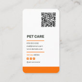 Moderne Vector Illustration Pet Care Visitenkarte (Rückseite)