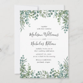 Moderne Vegetation | Botanische RahmenWedding Einladung
