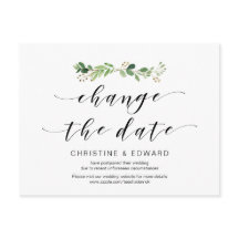 Moderne Vegetation, Datumsänderung, Zurückgestellt