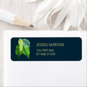 Moderne Vegetation Deep Blue Elegante Grüne Blätte (Insitu)