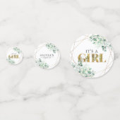 Moderne Vegetation Die Girl Eukalyptus Baby Dusche Konfetti (Rückseiten)