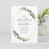 Moderne Vegetation | Geometrische Rahmen-Hochzeite Einladung (Stehend Vorderseite)