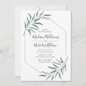 Moderne Vegetation | Geometrische Rahmen-Hochzeite Einladung (Vorderseite)