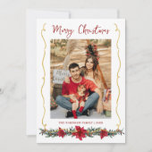 Moderne Vegetation Gold Frohe Weihnachten 1 Foto (Vorderseite)