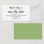 Moderne Vegetation, Schwarz, Hochzeit Speichern Si Begleitkarte (Vorne/Hinten)