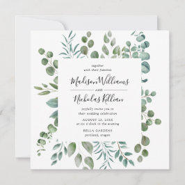Moderne Vegetation | Square Frame Wedding Einladung